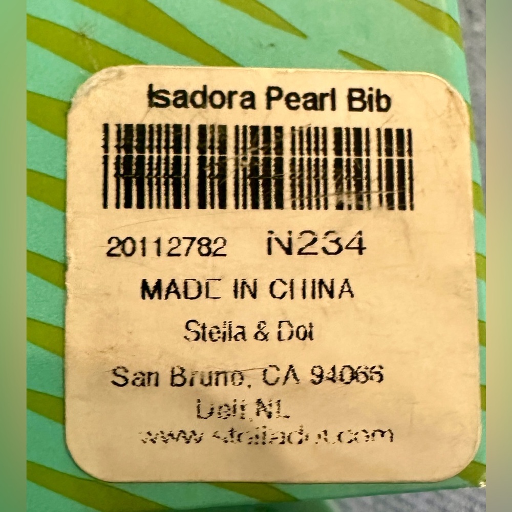 Stella & Dot isadora pearl bib necklace gray & pave - Picture 12 of 13